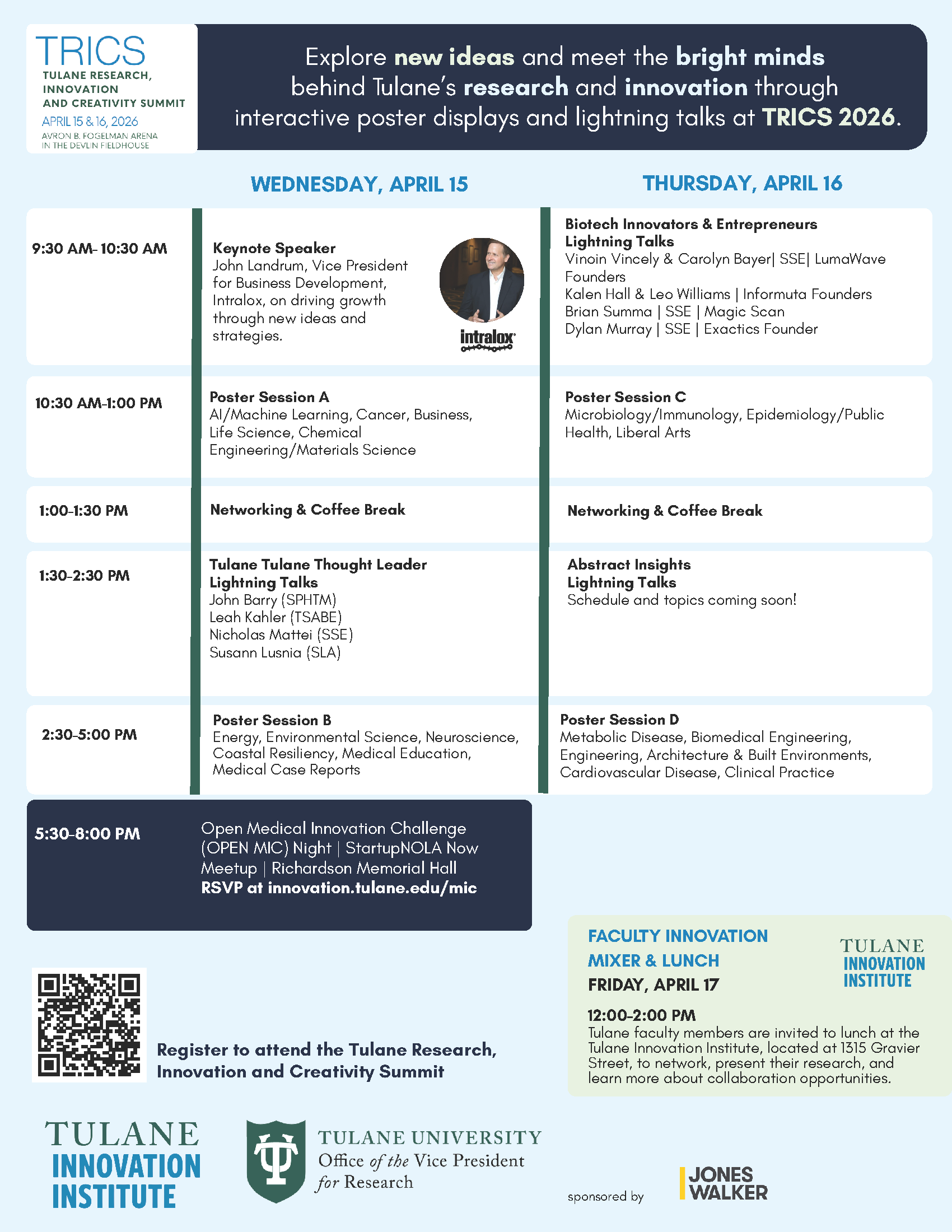 TRICS 2016 event schedule poster