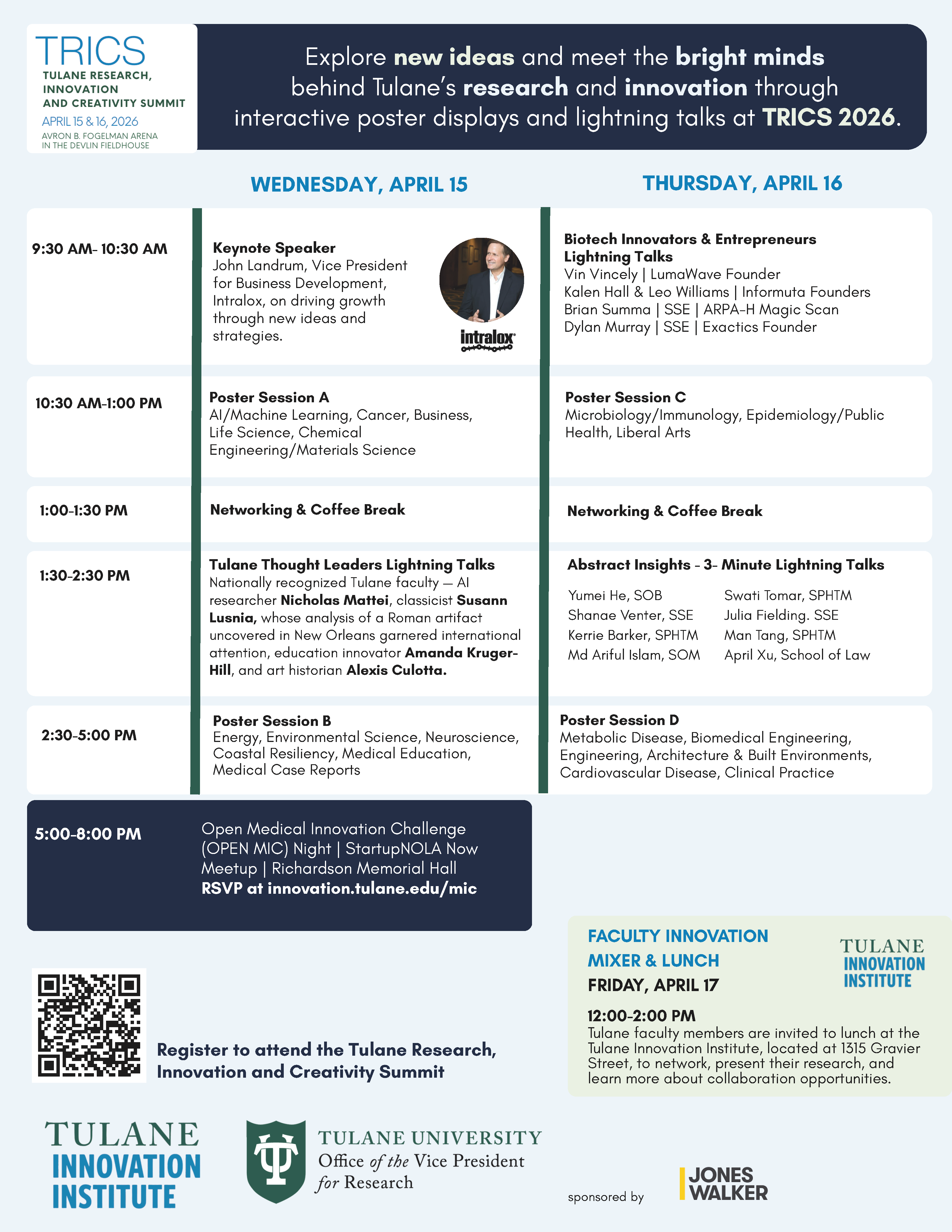 TRICS 2026 event poster with schedule and registration information.